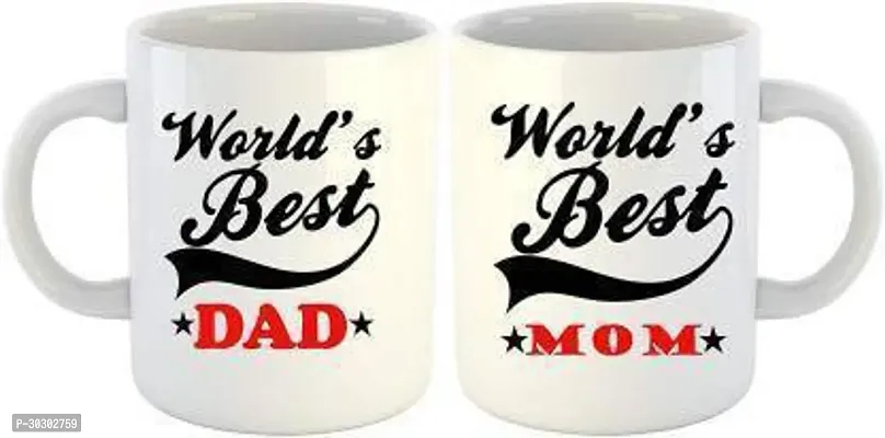 Best Mom Dad Ever Design print gift for MomAnd Dad Ceramic Coffee 320 ml Pa Ceramic Coffee Mug 320 ml Pack of 2-thumb0