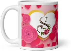 Letter S Floral Alphabet Coffee Best Gift for Loved Once on Special Days Ceramic Coffee Mug 330 ml-thumb2