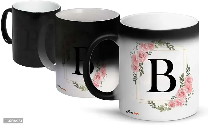 Letters B Ceramic Magic Cup 1Pcs Alphabet Floral Coffee Cup Letter Ceramic Coffee Mug 325 ml-thumb2