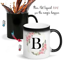 Letters B Ceramic Magic Cup 1Pcs Alphabet Floral Coffee Cup Letter Ceramic Coffee Mug 325 ml-thumb2