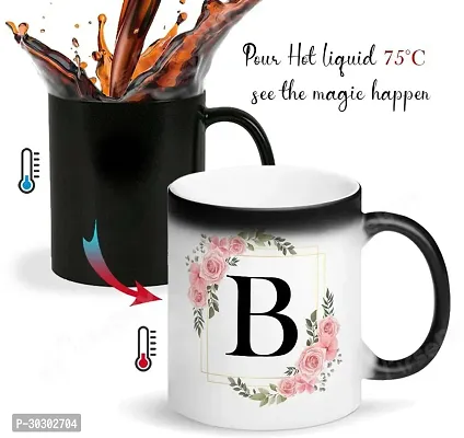 Letters B Ceramic Magic Cup 1Pcs Alphabet Floral Coffee Cup Letter Ceramic Coffee Mug 325 ml-thumb3