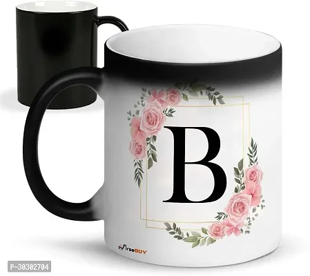 Letters B Ceramic Magic Cup 1Pcs Alphabet Floral Coffee Cup Letter Ceramic Coffee Mug 325 ml