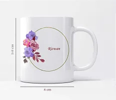 Name Rizwan Printed Floral Design Ceramic Coffee Mug 350 ml-thumb1