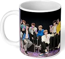 BTS Signature BTS Bangtan Boys Hd Printed White Ceramic Coffee 350 Ml Ceramic Coffee Mug 350 ml-thumb1