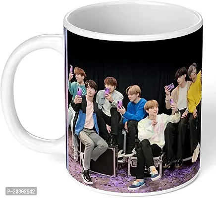 BTS Signature BTS Bangtan Boys Hd Printed White Ceramic Coffee 350 Ml Ceramic Coffee Mug 350 ml-thumb2