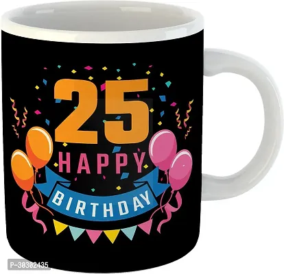 Printed Happy 25th Birthday Cups Best Gifts D470 Ceramic Coffee Mug 325 ml-thumb0