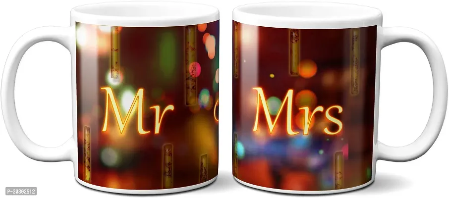 MR And MRS Couple Image Ceramic Coffee Mug 350 ml Pack of 2