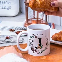 Letter J Flower Alphabet mug Best Gift for your Loved Once For Special Day Ceramic Coffee Mug 350 ml-thumb1