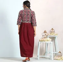 AESTHETIC PARADIGM Soft Rayon Maroon Gota Work Kurti for Women-thumb4