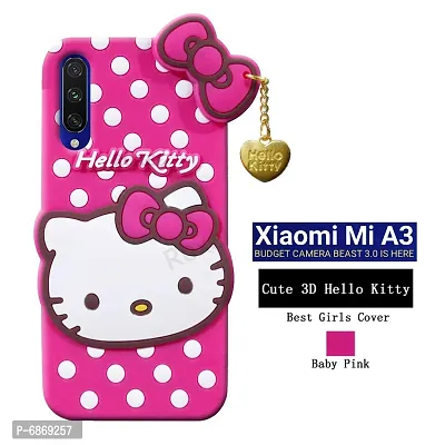 Stylish Trendy Hello Kitty Back Cover For Redmi A3 Soft Silicon Girls Phone Case Cover