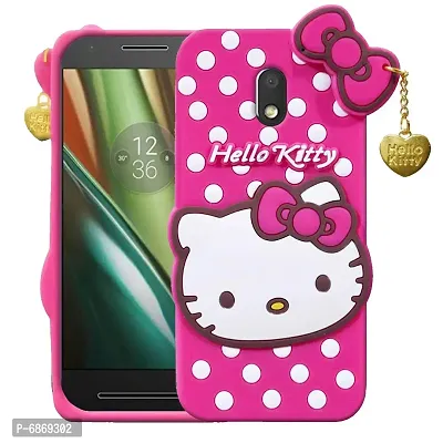 Stylish Trendy Hello Kitty Back Cover For Moto E3 Power Soft Silicon Girls Phone Case Cover-thumb2