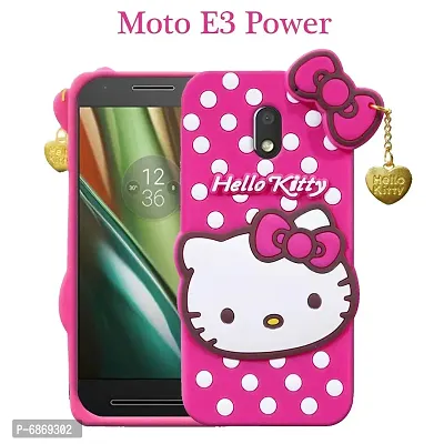 Stylish Trendy Hello Kitty Back Cover For Moto E3 Power Soft Silicon Girls Phone Case Cover-thumb0
