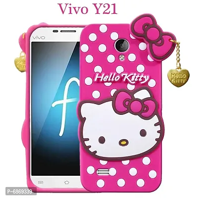 Stylish Trendy Hello Kitty Back Cover For Vivo Y21 Soft Silicon Girls Phone Case Cover