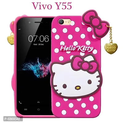 Stylish Trendy Hello Kitty Back Cover For Vivo Y55 Soft Silicon Girls Phone Case Cover-thumb0