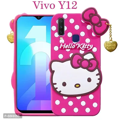 Stylish Trendy Hello Kitty Back Cover For Vivo Y12 Soft Silicon Girls Phone Case Cover