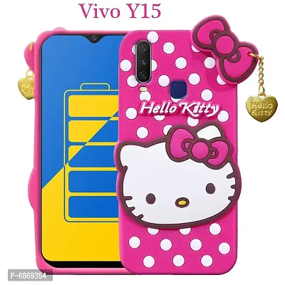 Stylish Trendy Hello Kitty Back Cover For Vivo Y15 Soft Silicon Girls Phone Case Cover