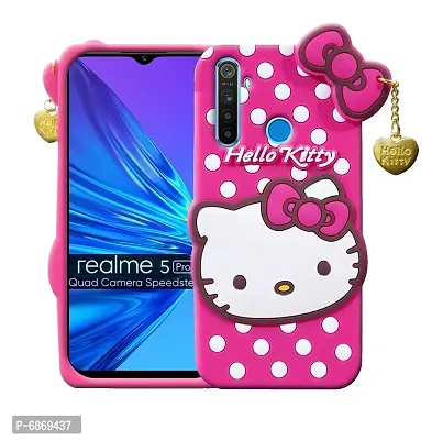 Stylish Trendy Hello Kitty Back Cover For Realme 5s Soft Silicon Girls Phone Case Cover