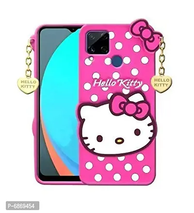 Stylish Trendy Hello Kitty Back Cover For Realme C12 Soft Silicon Girls Phone Case Cover