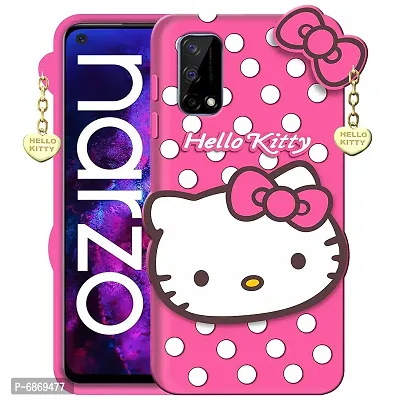 Stylish Trendy Hello Kitty Back Cover For Realme Narzo 30 Pro Soft Silicon Girls Phone Case Cover-thumb0
