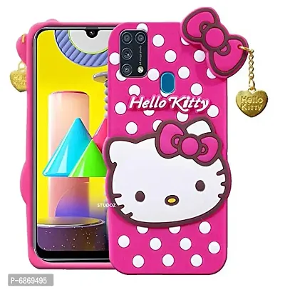 Stylish Trendy Hello Kitty Back Cover For Samsung Galaxy F41 Soft Silicon Girls Phone Case Cover-thumb0