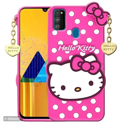 Stylish Trendy Hello Kitty Back Cover For Samsung Galaxy M21 Soft Silicon Girls Phone Case Cover