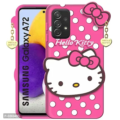 Stylish Trendy Hello Kitty Back Cover For Samsung Galaxy A72 Soft Silicon Girls Phone Case Cover