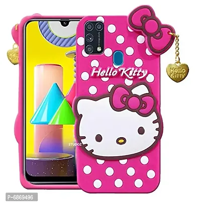 Stylish Trendy Hello Kitty Back Cover For Samsung Galaxy M31 Prime Soft Silicon Girls Phone Case Cover