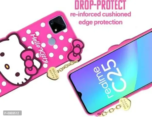 Stylish Trendy Hello Kitty Back Cover For Realme C25 Soft Silicon Girls Phone Case Cover-thumb4