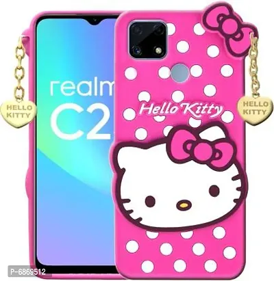 Stylish Trendy Hello Kitty Back Cover For Realme C25 Soft Silicon Girls Phone Case Cover-thumb0