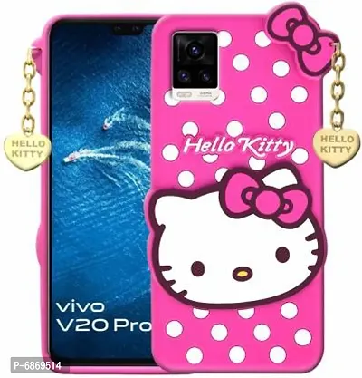 Stylish Trendy Hello Kitty Back Cover For Vivo V20 Pro Soft Silicon Girls Phone Case Cover