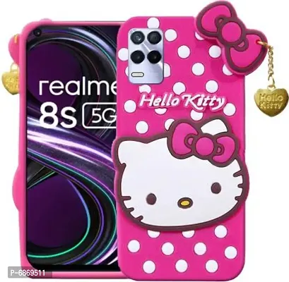 Stylish Trendy Hello Kitty Back Cover For Realme 8S 5G Soft Silicon Girls Phone Case Cover-thumb0