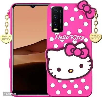 Stylish Trendy Hello Kitty Back Cover For Vivo Y20T Soft Silicon Girls Phone Case Cover