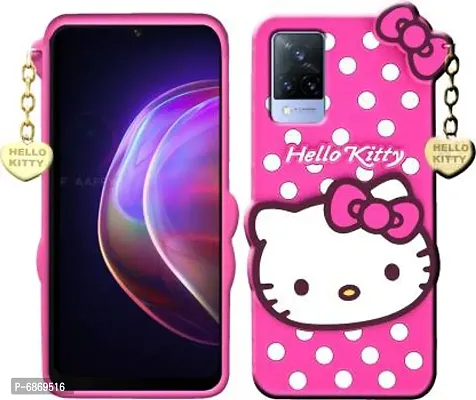 Stylish Trendy Hello Kitty Back Cover For Vivo V21 Soft Silicon Girls Phone Case Cover