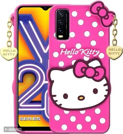Stylish Trendy Hello Kitty Back Cover For Vivo Y20A Soft Silicon Girls Phone Case Cover