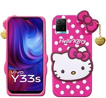 Stylish Trendy Hello Kitty Back Cover For Vivo Y33s, Vivo Y21 2021 Soft Silicon Girls Phone Case Cover-thumb1