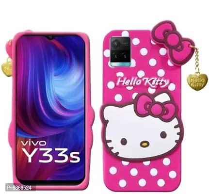 Stylish Trendy Hello Kitty Back Cover For Vivo Y33s, Vivo Y21 2021 Soft Silicon Girls Phone Case Cover-thumb2