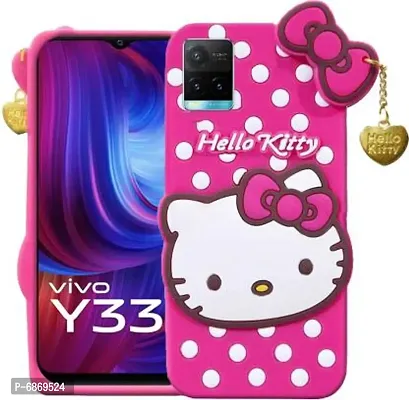 Stylish Trendy Hello Kitty Back Cover For Vivo Y33s, Vivo Y21 2021 Soft Silicon Girls Phone Case Cover-thumb0