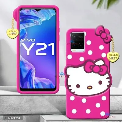 Stylish Trendy Hello Kitty Back Cover For Vivo Y33s Soft Silicon Girls Phone Case Cover-thumb2