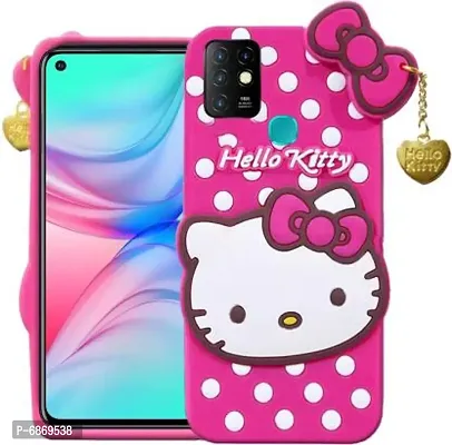Stylish Trendy Hello Kitty Back Cover For Infinix Hot 10 Soft Silicon Girls Phone Case Cover