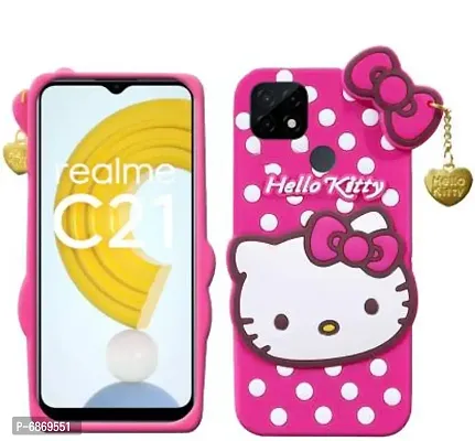 Stylish Trendy Hello Kitty Back Cover For Realme C21 Soft Silicon Girls Phone Case Cover-thumb3