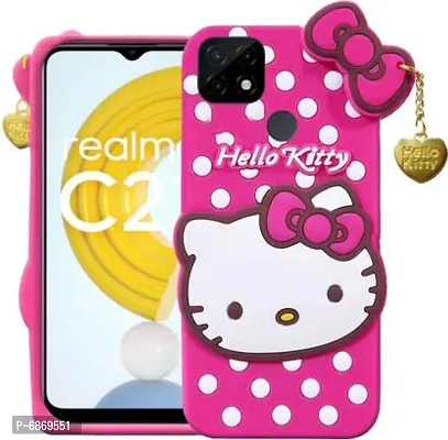 Stylish Trendy Hello Kitty Back Cover For Realme C21 Soft Silicon Girls Phone Case Cover-thumb0