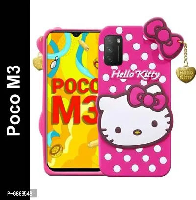 Stylish Trendy Hello Kitty Back Cover For Poco M3 Soft Silicon Girls Phone Case Cover