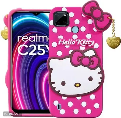 Stylish Trendy Hello Kitty Back Cover For Realme C25Y Soft Silicon Girls Phone Case Cover