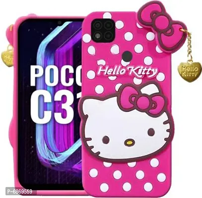 Stylish Trendy Hello Kitty Back Cover For Poco C31 Soft Silicon Girls Phone Case Cover