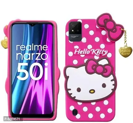Stylish Trendy Hello Kitty Back Cover For Realme Narzo 50i Soft Silicon Girls Phone Case Cover-thumb2