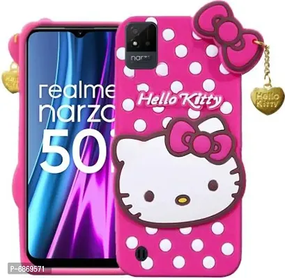 Stylish Trendy Hello Kitty Back Cover For Realme Narzo 50i Soft Silicon Girls Phone Case Cover-thumb0