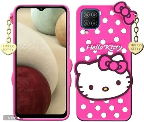 Stylish Trendy Hello Kitty Back Cover For Samsung Galaxy A12 Soft Silicon Girls Phone Case Cover