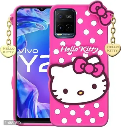 Stylish Trendy Hello Kitty Back Cover For Vivo Y21s Soft Silicon Girls Phone Case Cover