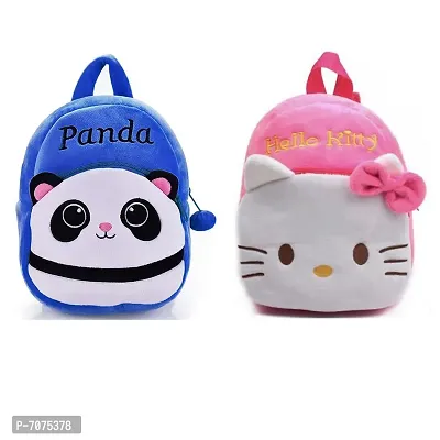 Down Panda Blue and Hello kitty Pink Kids School Bag Cartoon Backpacks