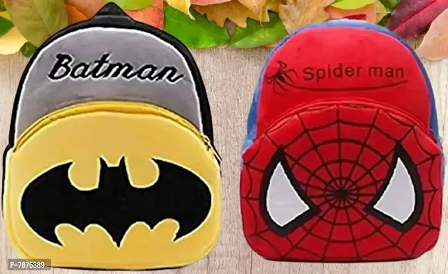 Batman And Spider Man Red Kids School Bag Cartoon Backpacks
